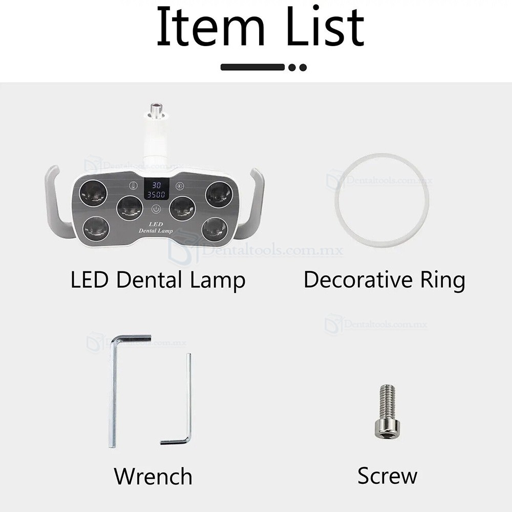 KY KY-P157 L&aacute;mpara dental de 6 LEDs con luz fr&iacute;a y c&aacute;lida y conexi&oacute;n de 26mm
